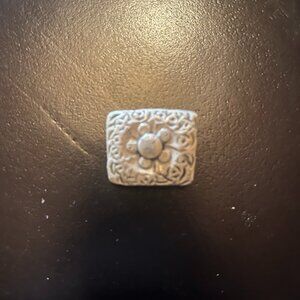 Tiny Hand Made Ceramic Pin with Floral Design